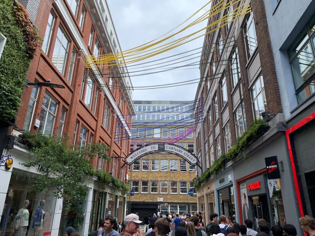 A photo of the welcome to carnaby street sign.